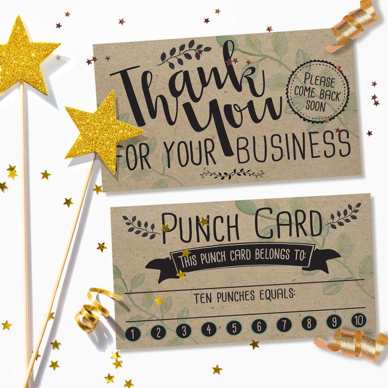 Lone Star Art Punch Cards for Loyalty Rewards â€“ Set of 50 Kraft Vouchers for Small Business, Coffee Shop, Salon, Retail â€“ Blank Gift Reward Stationery for Customer Incentives and Return Promotions (50) - Image 2